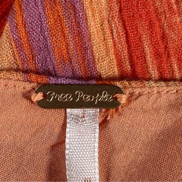 Free People Heart Shaped Face Mini Dress In Orange Combo Women’s Size Large - Picture 8 of 11